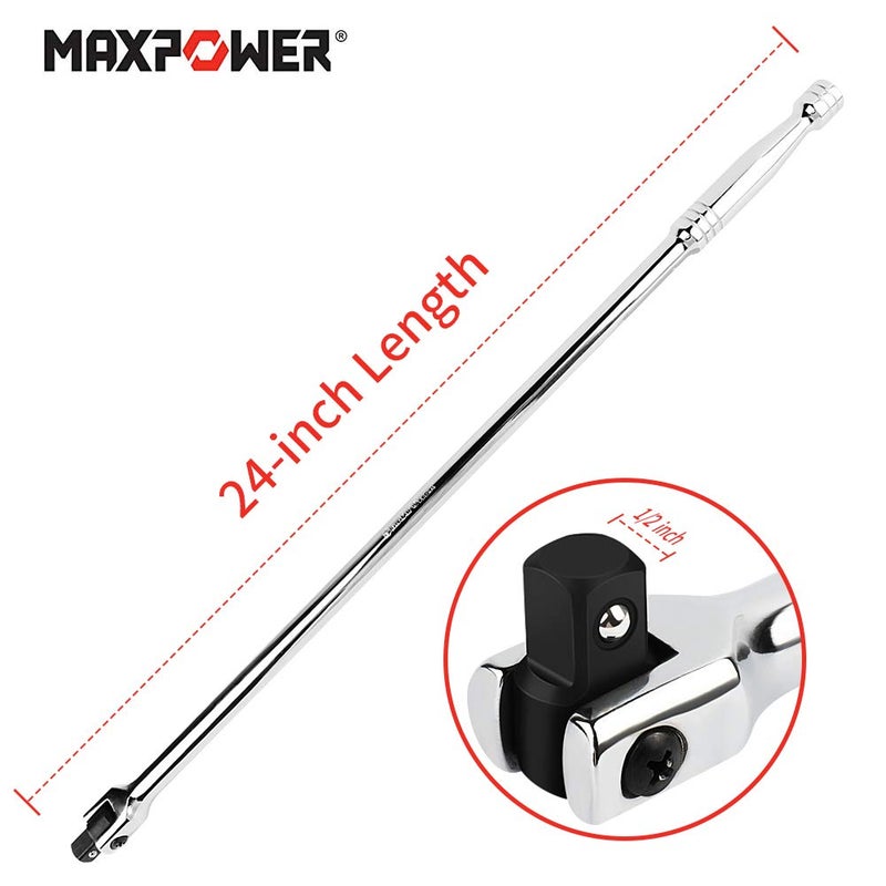 MAXPOWER 24-Inch Breaker Bar 1/2-Inch Drive Flex Handle - Image 3